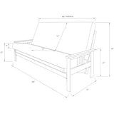 HomeStock Wood Futon Frame Queen Size - Classic Style Sofa Bed with Mission Arms Frame Only/Espresso HomeStock