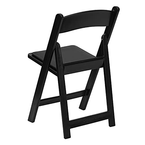 Flash Furniture Hercules Series Folding Chair - Black Resin - 4 Pack 800LB Weight Capacity Comfortable Event Chair - Light Weight Folding Chair, 4-LE-L-1-BLACK-GG - WoodArtSupply