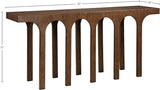 Meridian Furniture 99076Brown-T Westfield Collection Art Deco Console Table with Rich Brown Finish, Oak Veneer, Mixture of Solid Wood and MDF, 70" W x 18" D x 31" H, Brown Meridian Furniture