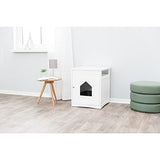 TRIXIE Furniture Style Litter Box Enclosure with Shelf, Indoor Pet Home, White TRIXIE