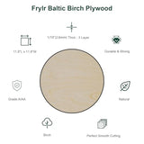 Baltic Birch Plywood Sheets Box of 45 - Laser Engraving Cutting, Scroll Saw Nature Veneer Color, Stronger Than Basswood, A/A Grade,12 x 12 x 1/8”, 3mm Thickness Perfect for Wood Burning Frylr