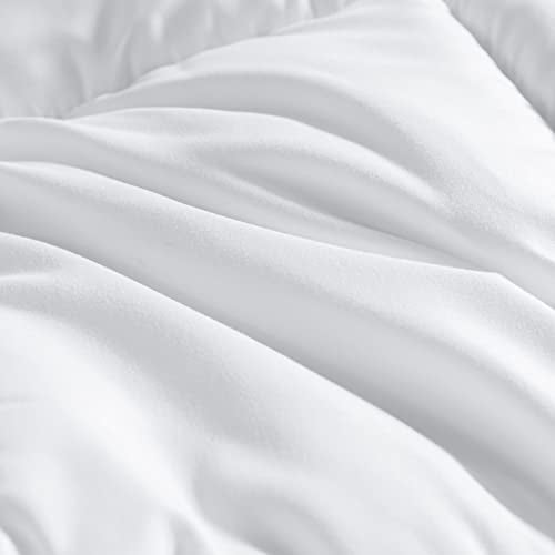 Winter Extra Warm White King Size Down Alternative Comforter, Heavyweight All Season Fiberfill Comforter Duvet Insert 106x90 with Corner Tabs - Ultra Soft Brushed Microfiber Shell Dorrin Nessin