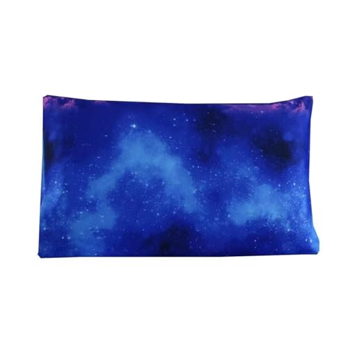 SDIII 3PCS Blue Space Queen Fitted Sheet Set, Bed in a Bag Galaxy Fitted Queen Sheet, Soft Microfiber, Queen Deep Pocket Sheet Set for Kids Boys and Girls, 1 Fitted Sheet and 2 Pillowcases SDIII
