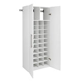 Prepac HangUps 30" Shoe Storage Cabinet, Cabinet Wall Mount, Wall Cabinet Storage for Shoes with 40 Cubbies, Ideal for Utility Room, Garage and Bedroom, 30" W x 72" H x 16" D, White Prepac