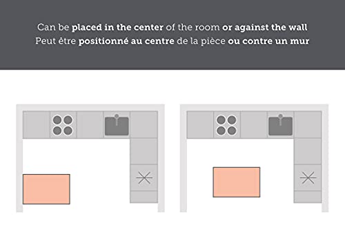 South Shore Myro Kitchen Island, Faux Black Stone and White South Shore