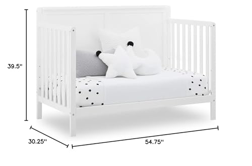 Delta Children Hartley 6-in-1 Convertible Crib, Bianca White - WoodArtSupply