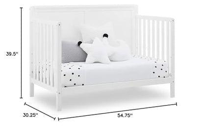 Delta Children Hartley 6-in-1 Convertible Crib, Bianca White - WoodArtSupply