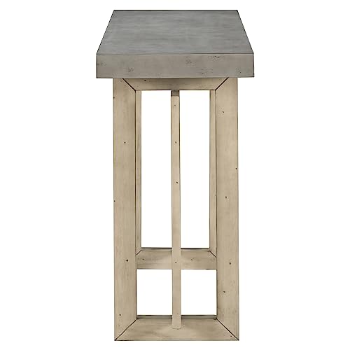 Merax Wood Entryway Console Table, Modern Line Frame with Industrial Concrete Top, for Living Room/Hallway/Foyer, Grey Merax