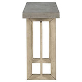 Merax Wood Entryway Console Table, Modern Line Frame with Industrial Concrete Top, for Living Room/Hallway/Foyer, Grey Merax