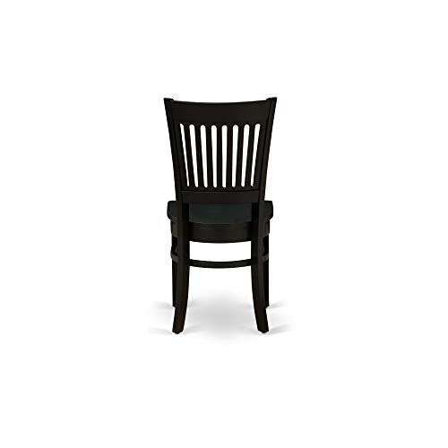 East West Furniture WEVA5-BLK-W Weston 5 Piece Room Set Includes a Rectangle Wooden Table with Butterfly Leaf and 4 Kitchen Dining Chairs, 42x60 Inch, Black - WoodArtSupply