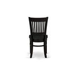 East West Furniture WEVA5-BLK-W Weston 5 Piece Room Set Includes a Rectangle Wooden Table with Butterfly Leaf and 4 Kitchen Dining Chairs, 42x60 Inch, Black East West Furniture