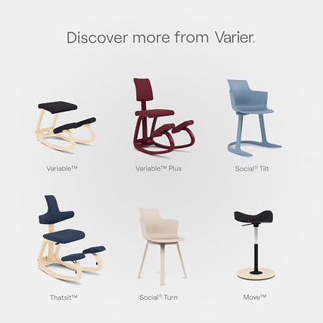 Varier Variable Natural/Grey Ergonomic Office Kneeling Chair for Desk for Desk – Back Pain Relief, Rocking Seat for Home, Study & Posture Support – 10 Year Quality Guarantee Varier