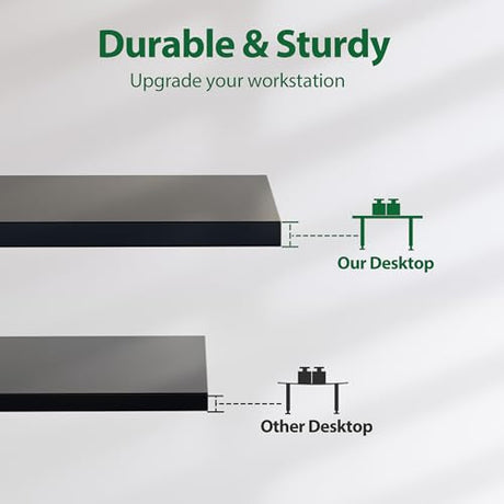 Agilestic Electric Standing Desk, Large 63 x 24 Inches Height Adjustable Desk, Sit Stand up Desk for Work Office Home, Splice Board, Black Agilestic
