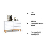 YIGOBUY White Dresser for Bedroom 6 Drawer Double Dresser Chest of Drawers Large Storage Cabinet Wooden Dresser for Bedroom, Living Room, Hallway YIGOBUY