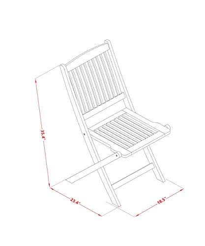 East West Furniture DICM7CWNA Diboll 7 Piece Patio Dining Set Consist of an Oval Outdoor Acacia Wood Table and 6 Folding Side Chairs, 36x60 Inch, Natural Oil East West Furniture