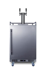 Summit SBC683OSTWIN 24" Wide Built-in or Freestanding Outdoor Beer Kegerator, Dual Tap, Weatherproof, Automatic Defrost, Digital Thermostat, Tap Cool System, Adjustable Shelves, four Casters Summit Appliance