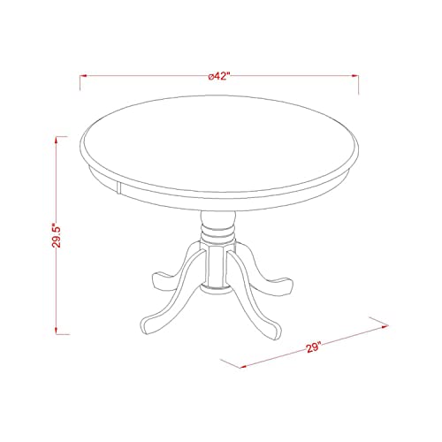 East West Furniture HLKE3-BCH-W 3 Piece Dining Room Furniture Set Contains a Round Dining Table with Pedestal and 2 Wood Seat Chairs, 42x42 Inch, Black & Cherry East West Furniture