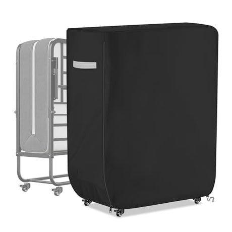 Roasivi Rollaway Bed Cover Heavy Duty Waterproof Universal Folding Bed Storage Cover with Zipper Dustproof Protector 39" L x 15" W x 44.8" H Black Roasivi