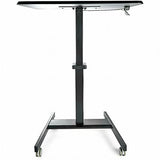 StarTech.com Mobile Standing Desk - Portable Sit Stand Ergonomic Height Adjustable Cart on Wheels - Rolling Computer/Laptop Workstation Table with Locking One-Touch Lift for Teacher/Student (STSCART2) StarTech.com