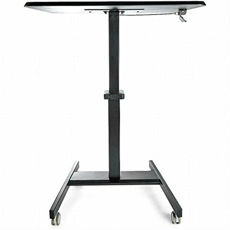 StarTech.com Mobile Standing Desk - Portable Sit Stand Ergonomic Height Adjustable Cart on Wheels - Rolling Computer/Laptop Workstation Table with Locking One-Touch Lift for Teacher/Student (STSCART2) StarTech.com