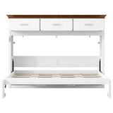 LUMISOL Twin Size Murphy Bed, Wood Wall Bed Frame with 3 Storage Drawers, Folding Cabinet Bed Frame for Home Office, Guest Room, Small Space, White LUMISOL