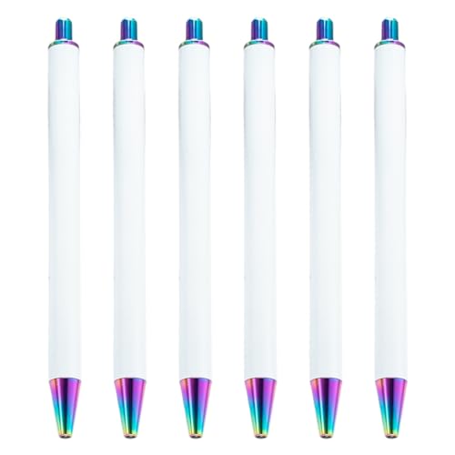 PLCPDM 6Pcs Retractable Ballpoint Pen for Heat Transfer, Sublimation Pen Blank, Heat Transfer Ballpoint Pen, 1 Count (Pack of 1)