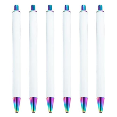 PLCPDM 6Pcs Retractable Ballpoint Pen for Heat Transfer, Sublimation Pen Blank, Heat Transfer Ballpoint Pen, 1 Count (Pack of 1)