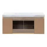 Spring Mill Cabinets Kelby 48 Inch Modern Floating Bathroom Vanity with White Single Sink Top, 2-Door Cabinet, 2 Soft-Close Drawers, 48.5" W x 18.75" D x 22.25" H, Forest Elm Spring Mill Cabinets