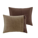 Madison Park Boone Cozy Comforter Set, Faux Suede, Deluxe Hotel Styling All Season Down Alternative Bedding Matching Shams, Decorative Pillow, King (104 in x 92 in), Rustic Brown 7 Piece Madison Park