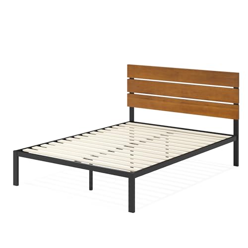ZINUS Paul Metal and Wood Platform Bed Frame / No Box Spring Needed / Wood Slat Support / Easy Assembly, Full Zinus