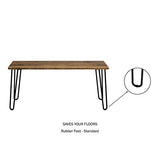 Lavish Home Coffee Table with Hairpin Legs - Modern Industrial Style Home Decor - Woodgrain-Look and Steel Accent Living Room Furniture (Brown) Lavish Home