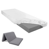 Breling Fitted Sheet (Sheet Only) Compatible with Milliard Trifold Mattress Folding Mattress Fitted Microfiber Bedsheet for Camp Bunk Rvs Bed(White,Single,4'') Breling