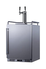 Summit SBC683OSTWIN 24" Wide Built-in or Freestanding Outdoor Beer Kegerator, Dual Tap, Weatherproof, Automatic Defrost, Digital Thermostat, Tap Cool System, Adjustable Shelves, four Casters Summit Appliance