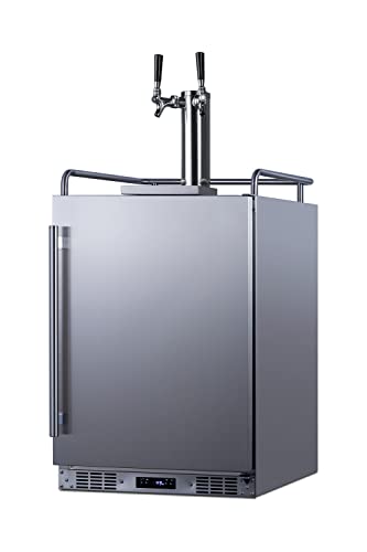 Summit SBC683OSTWIN 24" Wide Built-in or Freestanding Outdoor Beer Kegerator, Dual Tap, Weatherproof, Automatic Defrost, Digital Thermostat, Tap Cool System, Adjustable Shelves, four Casters Summit Appliance