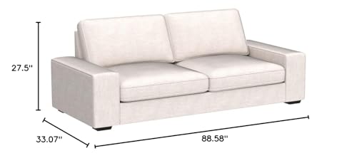 LEISLAND 88.58" Modern Sofas Couches for Living Room, Chenille Sofas & couches with Square Armrest, Removable Low-Back Sofa Cushion and Detachable Sofa Cover/Easy to Install(Beige) LEISLAND