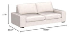 LEISLAND 88.58" Modern Sofas Couches for Living Room, Chenille Sofas & couches with Square Armrest, Removable Low-Back Sofa Cushion and Detachable Sofa Cover/Easy to Install(Beige) LEISLAND