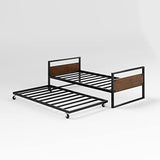 ZINUS Suzanne Bamboo and Metal Daybed with Trundle / Mattress Foundation with Steel Slat Support / Easy Assembly, Twin Zinus