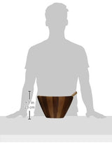 Lipper International Acacia Large Wave Bowl with Servers, 162.31 fl.oz.,Brown Lipper International