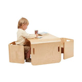 ECR4Kids Bentwood Multipurpose Table and Chair Set, Kids Furniture, Natural, 3-Piece ECR4Kids