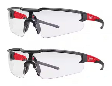 Milwaukee Anti-Fog Safety Glasses Clear Lens Black/Red Frame 2 pc. - Case of 2 Milwaukee