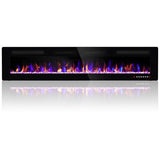 Ludatido 72 Inch Electric Fireplace Wall Mounted/Recessed, Electric Fireplace Insert with 5100BTU fpr 410 sq ft Room, Multicolor Flame with Timer/Touch Screen/Remote-Slim Ludatido