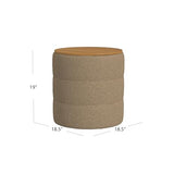 HomePop Channel Storage Ottoman with Wood Top - Brown Boucle HomePop