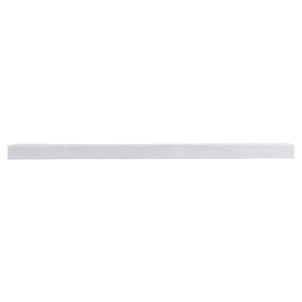 Modern Ember Vara Wood Mantel Shelf - 48 Inch White Paint | 3 Inch Height - Variations in Grain and Natural Distresssing | Wooden Floating Wall Mounted Shelf - for Fireplaces & Décor Modern Ember