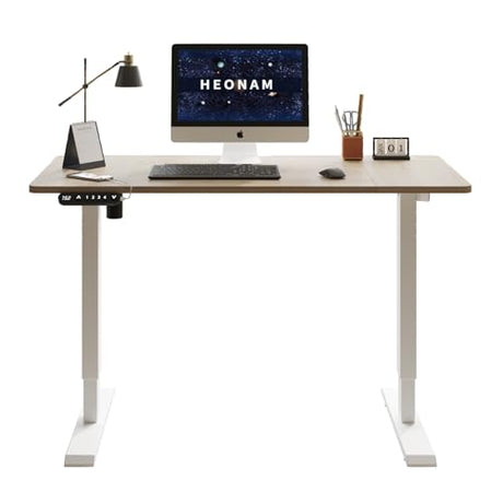HEONAM 48 Inch Electric Standing Desk with USB Charging Port, Height Adjustable Sit Stand Desk with Memory Presets, Spacious Desktop and Sturdy Metal Frame for Home Office HEONAM