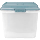 Hefty HI-RISE 72 Qt Large Plastic Storage Bins with Lids, 6 Pack Stackable Containers with Secure Latching Handles, Clear Storage Totes for Garage, Closet, Basement, Clothes and Household Organization Hefty