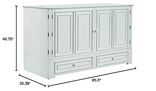 Mega Solutions Emurphybed Paradiseo Murphy Cabinet Chest Bed with Charging Station 8 Inch, Queen (White) Mega Solutions