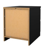 Tvilum 2 Drawer Bedroom Nightstand Nighstand, 19.69 in x 15.91 in x 19.49 in, Black Tvilum