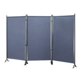 Proman Products - Galaxy Section Divider, Water Repellent Fabric Room Divider with Black Powder Coated Metal Frame for Indoors or Outdoors (Grey) Proman Products