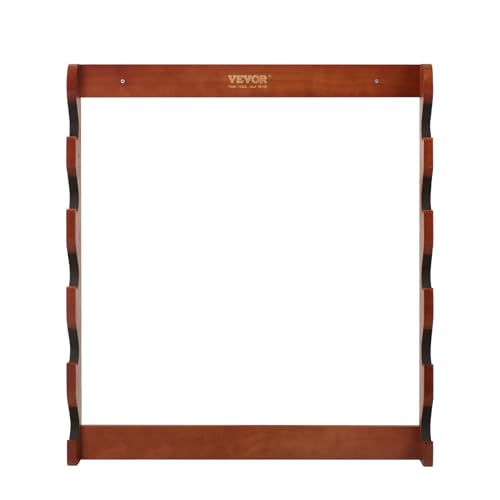 VEVOE Gun Rack, Wood Gun Rack Wall Mount, Gun Display Rack Holds 5 Rifles, Shotguns, 132 lb Heavy Duty Wall Storage Display Rifle Rack with Soft Padding VEVOR