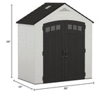 Suncast Vista 7' x 4' Outdoor Storage Shed with Pad-Lockable Double Doors and IllumiVent System, All-Weather Shed for Yard Storage, Brown, Made in The USA Suncast